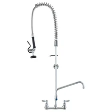 VEVOR Wall-Mounted Kitchen Faucet 47" Tall 8" Apart with 12" Rotating Spout and