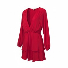 Forcast Watermelon Cocktail Party Ruffle Mini Dress Size 14