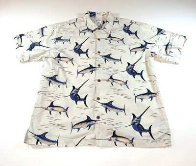 Guy Harvey by AFTCO Blue Water Shirt Men's Size XL Marlin Nautical Fishing USA