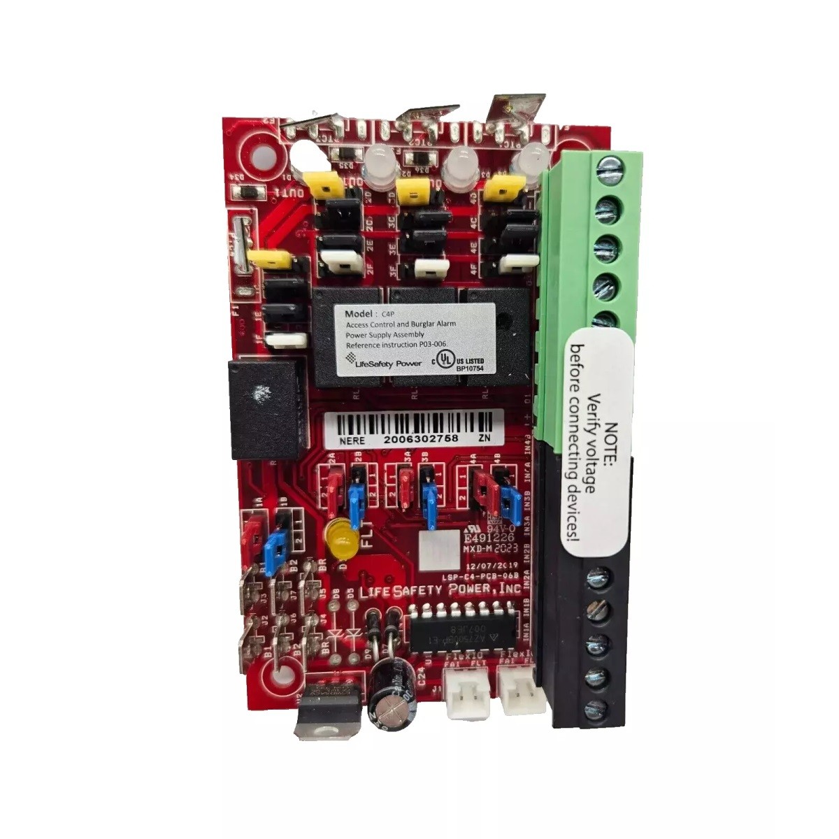 LifeSafety Power A02-006 C4P 4-zone Relay Controlled Distribution Board