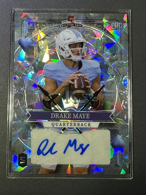 2023 Wild Card 5 Card Draw Stacked Drake Maye Auto 1/1 Jack Of Hearts