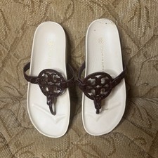 Tory Burch Miller Cloud Leather Sandal Plum Cream 8
