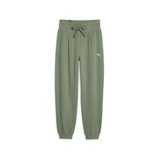 PUMA Her High Waisted Drawstring Sweatpants Womens Green Casual Athletic Bottoms