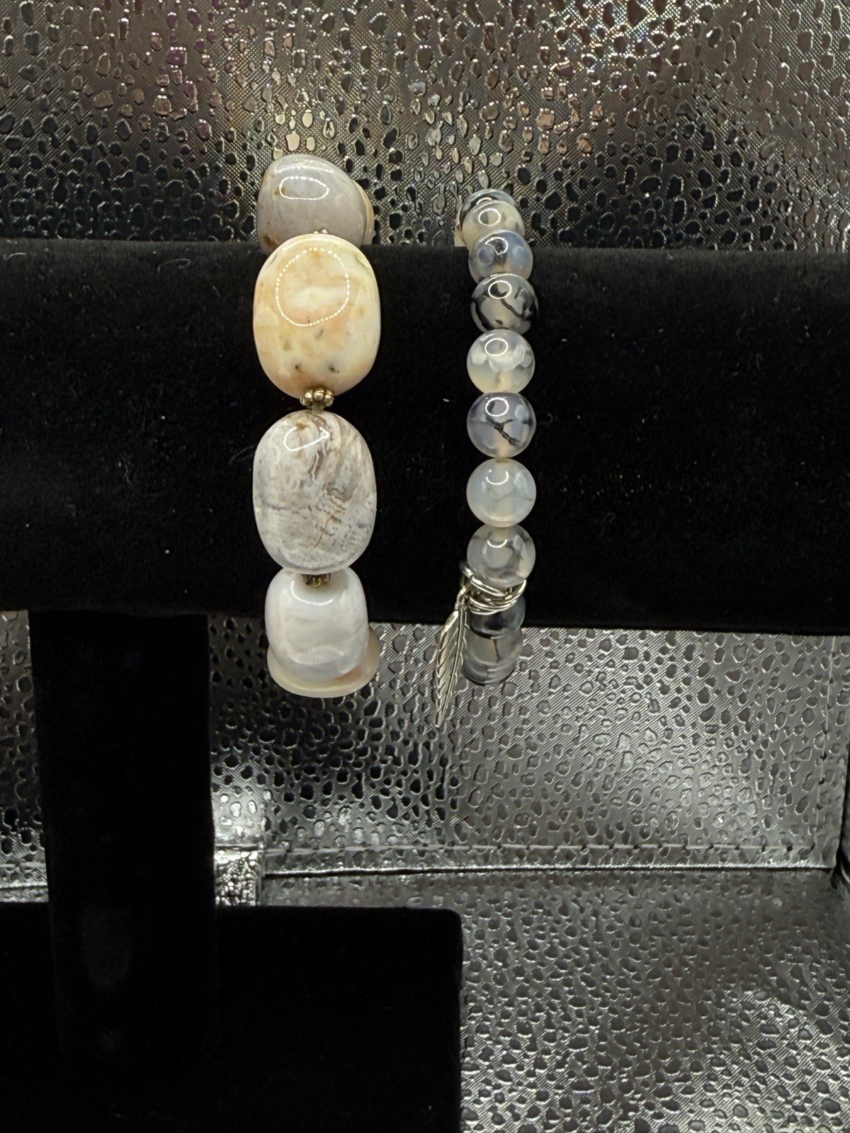 2 Stone Beaded Stretch Bracelets - image 8