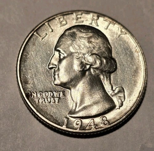 1948-P CHOICE ABOUT UNCIRCULATED WASHINGTON QUARTER