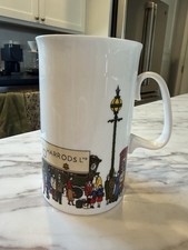 Harrods London Fine Bone China Mug Made in England Vintage Coach Scene