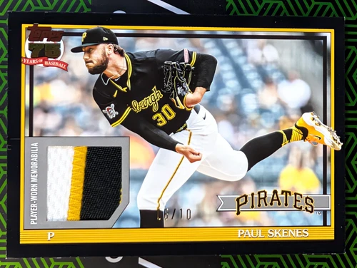 Paul Skenes 2026 Topps Series One 1991 Topps Relic Patch Card Black 6/10 Pirates