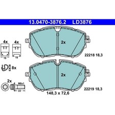 ATE Vorderachse Bremsbelagsatz für PEUGEOT OPEL DS CITROEN VAUXHALL 308 3008