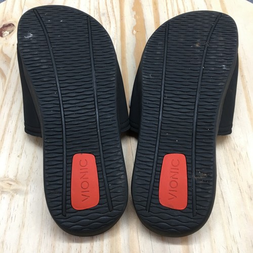 Vionic Sandals Womens 11 Mens 9.5 Kiwi Slide Black Slip On Casual Comfort Flats - Picture 12 of 16