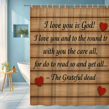 Cute Black and White Shower Curtain with Heart Design