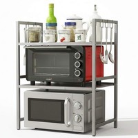 Verstellbares Mikrowellenregal Edelstahl 3 Stufig 40-64 Cm Mikrowellen 96686