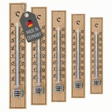 5 Stück Holzthermometer Set Außenthermometer Innenthermometer Holz Thermometer