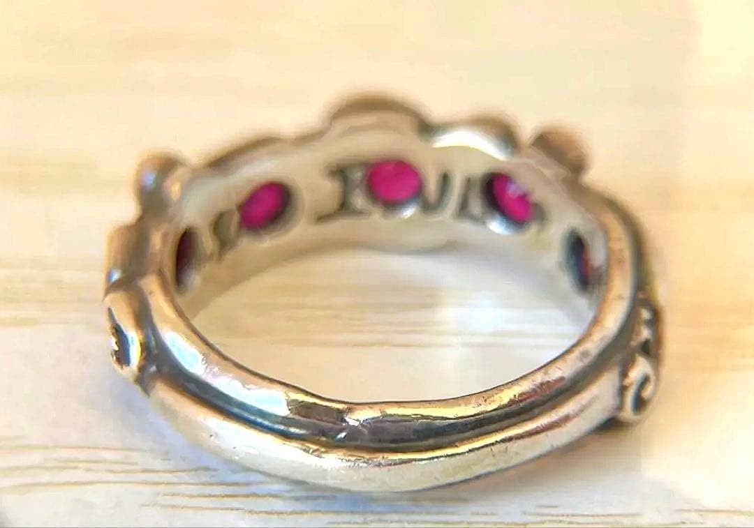 Bill Wall Leather 99 Wave Ring Ruby Custom Size 1… - image 2