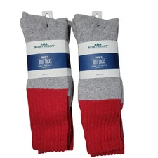 Northeast Outfitters Boot Socks Men Size 8-13 Heavyweight Gray 4 Pairs (2 Pkgs)