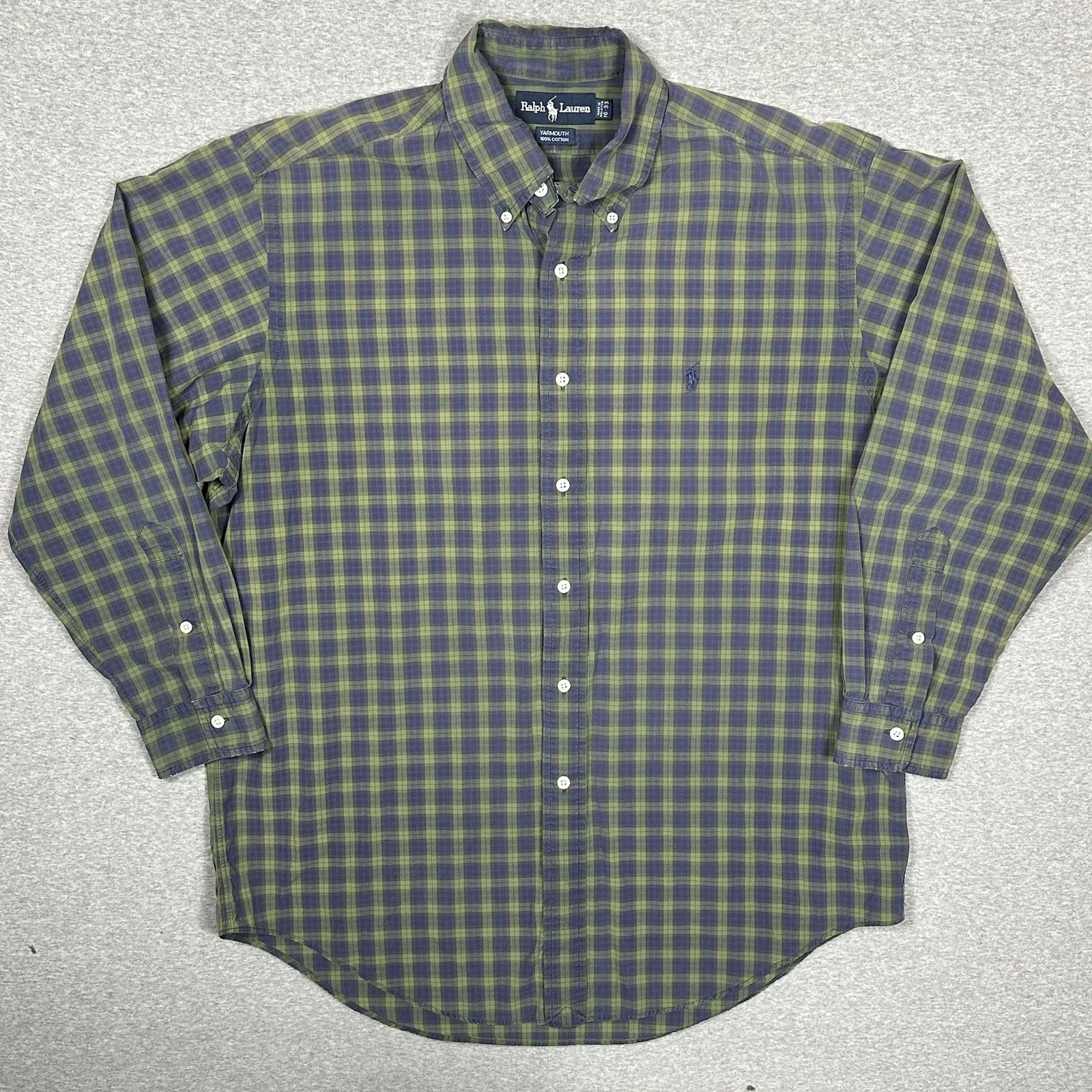 Polo Ralph Lauren Yarmouth Shirt Size 16.5 Large Long Sleeve Button Tartan Plaid