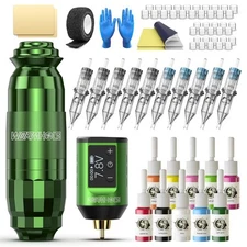 Wormhole Tattoo Wireless Dot Working 1500mAh Battery Pack Gun green 