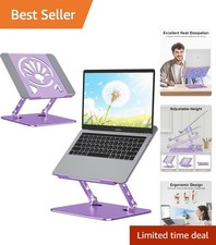 Adjustable Ergonomic Aluminum Laptop Stand - Portable Riser for 10-16" Devices