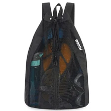 Swim Bag Mesh Drawstring Backpack Beach Backpack for Swimming, Gym, and Workout