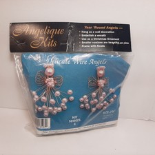 Mac Angelique Delicate Wire Angels Kit Makes 8 Gold Wire and Pearl Ornaments