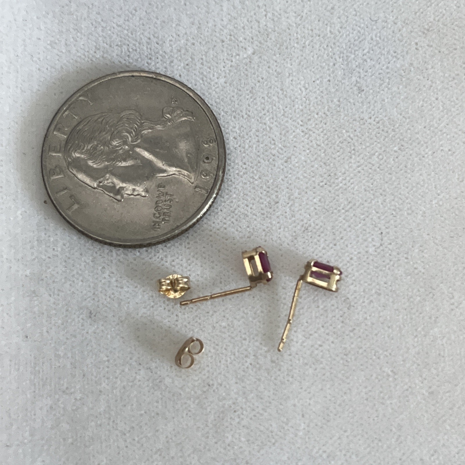 10k Gold Natural Ruby Studs - image 5