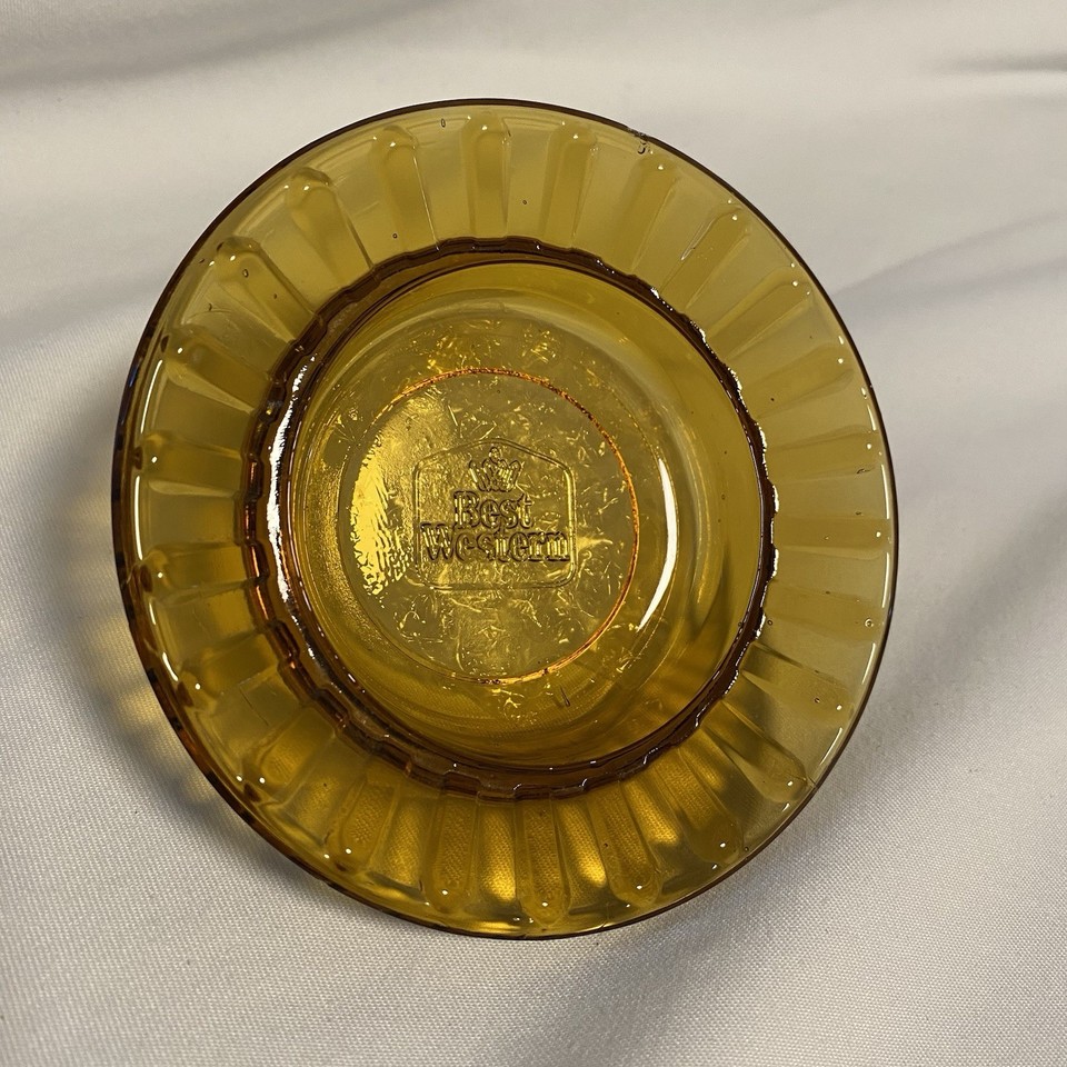 Ashtray Glass Vintage Best Western Hotel Amber 4.5” | eBay