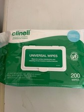 1 x CLINELL WIPES ANTIBACTERIAL WET WIPES KILLS 99.9% GERMS 200 WIPES PER PACK