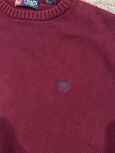 Suéter Pullover Tejido Algodón Granate XL Chaps Ralph Lauren Para Hombre - Imagen 2 de 6