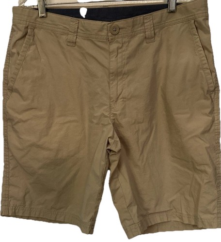Columbia Mens Khaki Flat Front Shorts Sz 34