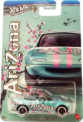 Hot Wheels '91 Mazda MX-5  Miata Arizona Tea Silver Series Us Exclusive