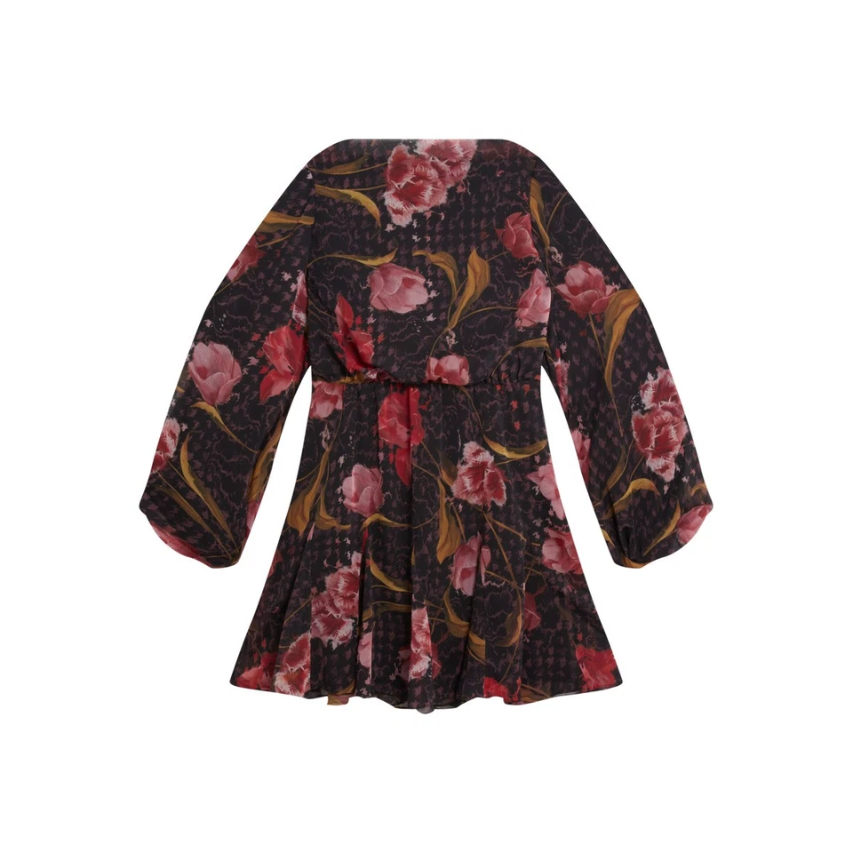 Ted Baker ENDRINA Robe Midi Femme Floral U-Boot Noir 30°C Zip Manche Longue - Photo 1/1