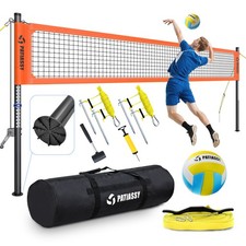 Portable Outdoor Volleyball Net Set, Adjustable Height,Winch System Professional