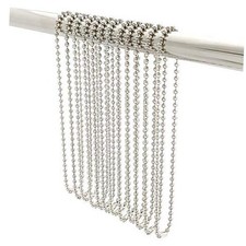 Shower Curtain Hooks, 55 Inch Ball Chain Design, 12 Pack Rust Stainless Steel