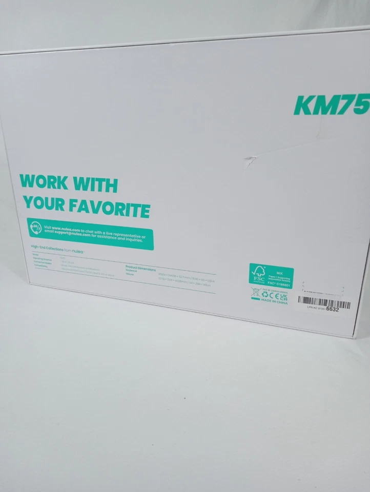 Nulea KM75 Advanced Ergonomic Wireless Keyboard & Mouse Combo Comfortable Black - Image 4 of 4