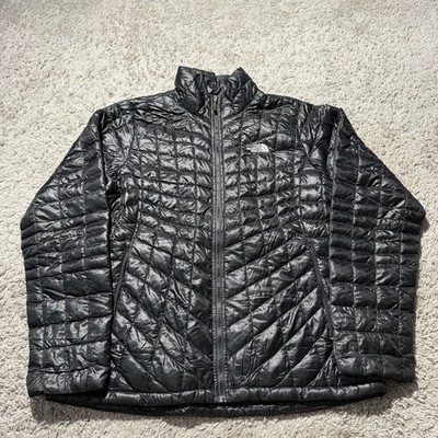 The North Face Womens M Thermoball Jacket Black Puffer Nylon Quilted Light