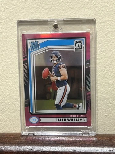 2024 Panini Donruss Rated Rookie Caleb Williams #327 Optic Preview Pink Prizm RC