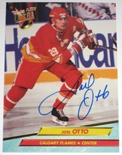 JOEL OTTO SIGNED FLEER ULTRA CALGARY FLAMES CARD AUTOGRAPH AUTO!