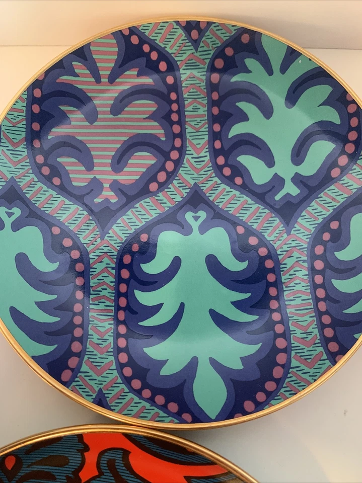 Juego de 4 platos de postre de ensalada Tracy Reese New York borde de oro de 18 quilates Neiman Target Foto 2 de 4