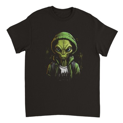 Alien Grafik T-Shirt Unisex Baumwolle Damen Herren Science Fiction Weltall