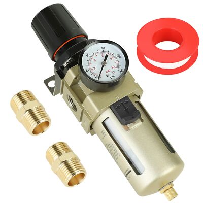 1/2 Inch Compressed Filter Regulator Combo Air Compressor Water Oil Trap Sepa...