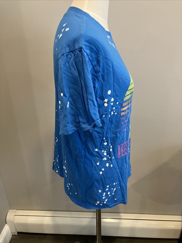 Women’s Billy Idol Tour Shirt 1984 Blue Pink Size Medium M - Picture 6 of 7