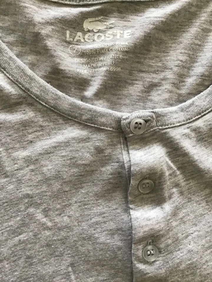 LACOSTE HENLEY MENS S/S SHIRT, SIZE 7 (XXL) - Image 3 of 4