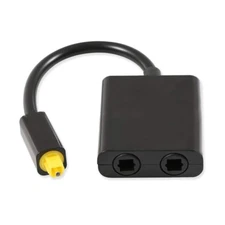 2 Out 1 in Optical Audio Splitter,Dual Port Optical Audio Cable Adapter,For Spli