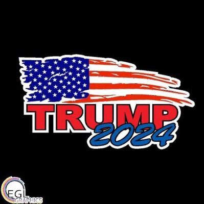 Adesivi Trump 2024 Con Bandiera Americana, Confezione Da 2, Riflettenti In Vinile Per Auto