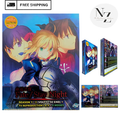 Fate/Stay Night Season 1-3 Vol.1-50End + TV Reproduction I&II + 4Movie FREE SHIP