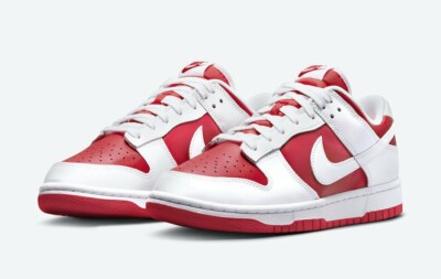 Nike Dunk Low Championship Red 2021 DD1391-600 Men's Size 10