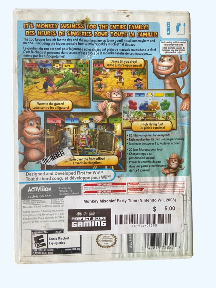 Monkey Mischief Party Time (Nintendo Wii, 2008). Tested W Manual Free Ship🇨🇦 - Image 2 of 4