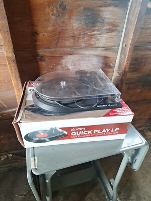 ION QUICK PLAY LP USB Powered LP-to-MP3 Turntable with Cables 115 V Tested/Plays