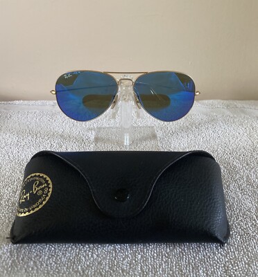 Ray-Ban Aviator Sunglasses Large Metal 62- 14 Blue with  display picture 1