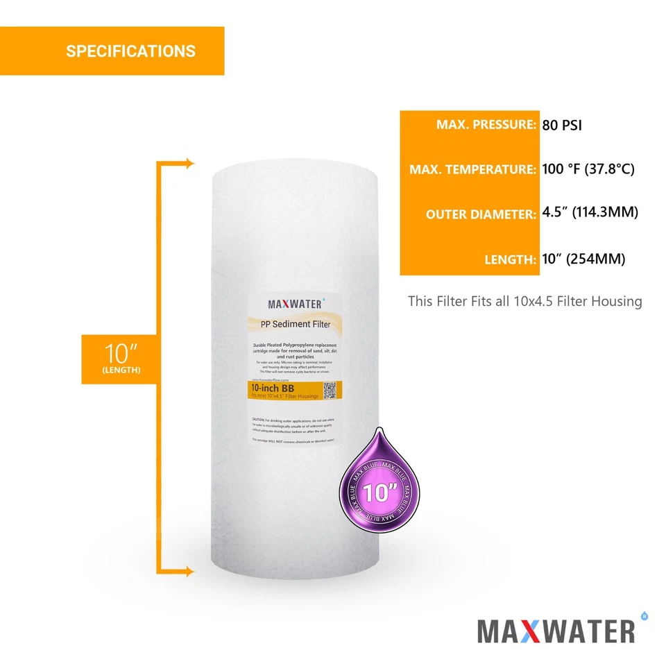 Pentek DGD-5005 5 Micron 10 x 4.5 Comparable Sediment Water Filter 20 Pack - Image 2 of 4