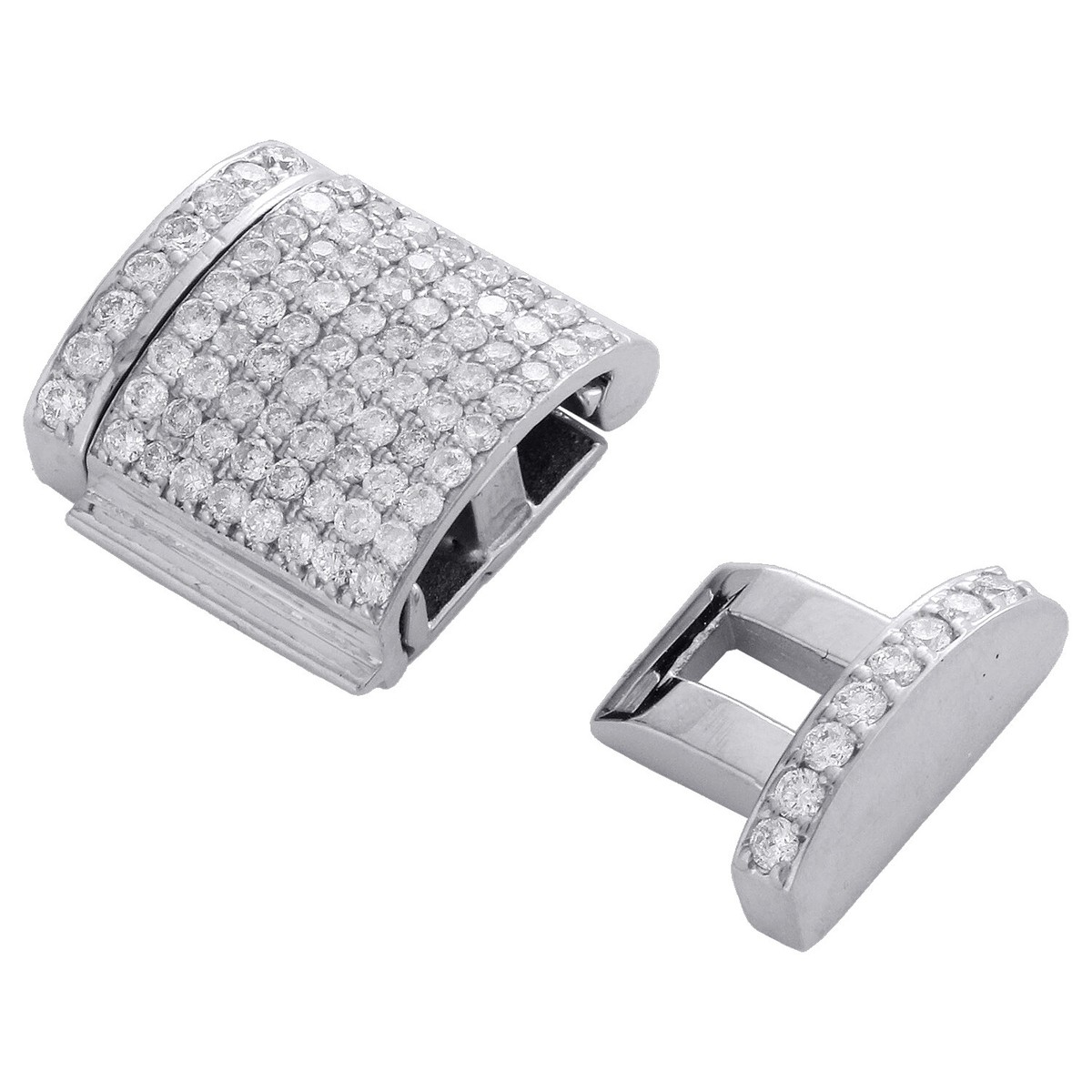 10K White Gold Miami Cuban Chain Bracelet 12mm Diamond Box Clasp